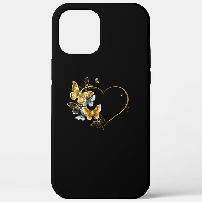 Heart with Golden Butterflies Case-Mate iPhone Case (Back)