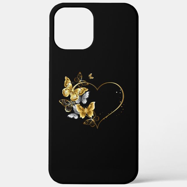 Heart with Golden Butterflies Case-Mate iPhone Case (Back)