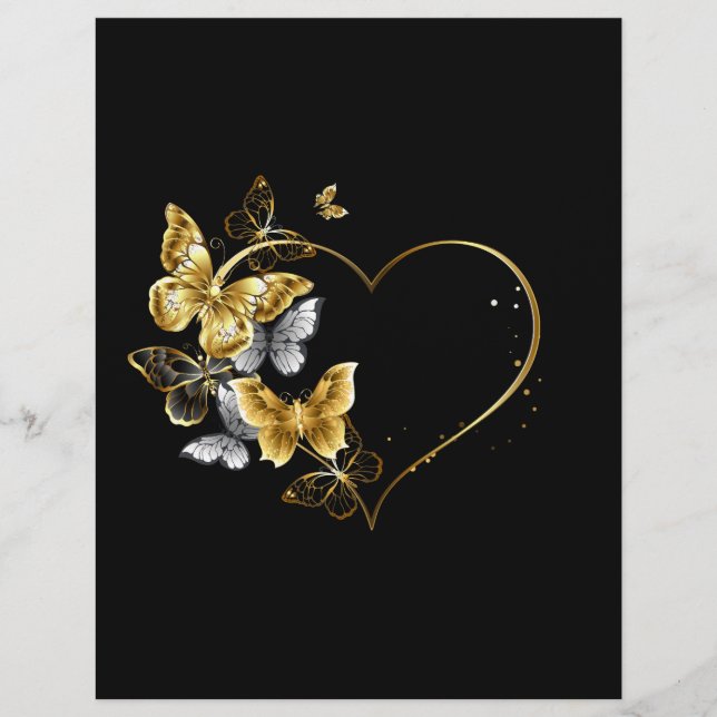 Heart with Golden Butterflies Flyer (Front)