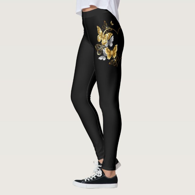 Heart with Golden Butterflies Leggings (Left)