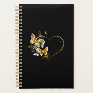 Heart with Golden Butterflies Planner