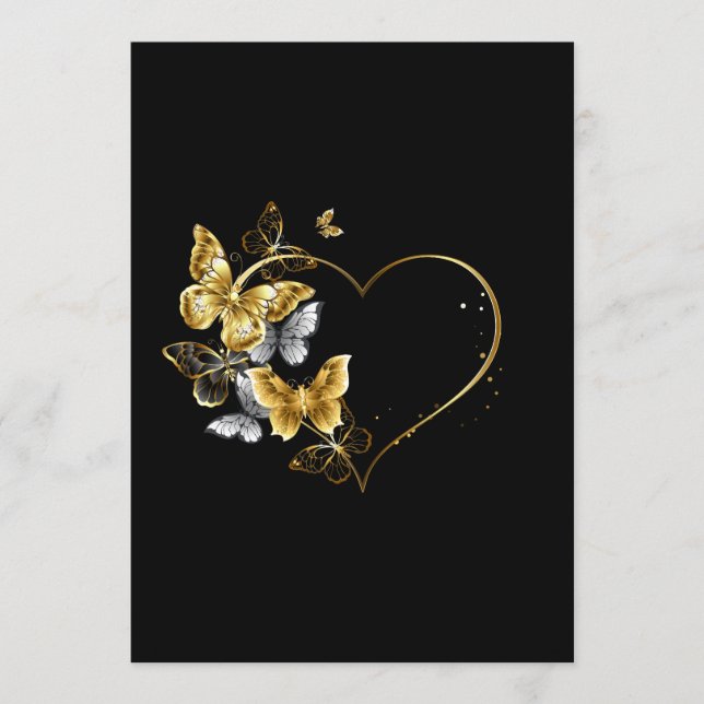 Heart with Golden Butterflies Program (Front)