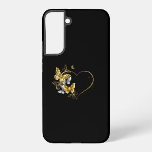 Heart with Golden Butterflies Samsung Galaxy Case