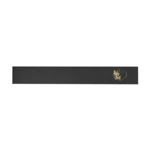 Heart with Golden Butterflies Wraparound Address Label