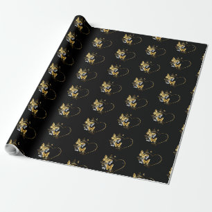 Heart with Golden Butterflies Wrapping Paper