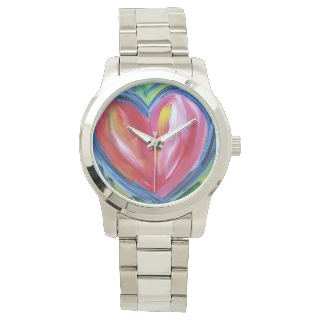 Heart with Hope Colourful Art Custom Watch Design (Front)