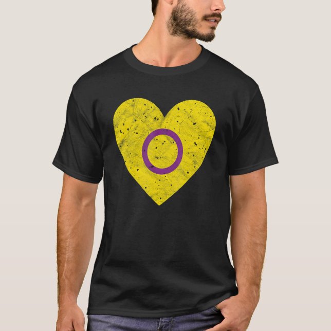 Heart with Intersex Flag   Pride Month T-Shirt (Front)