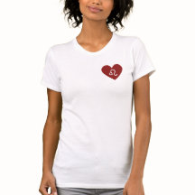 Heart with Leo symbol white t-shirt