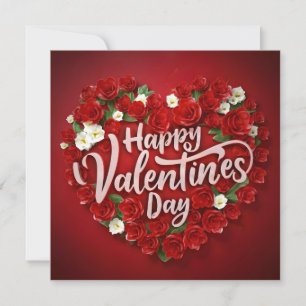 Heart with light with words Happy Valentine's Day Holiday Card