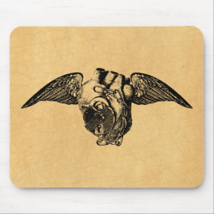 Heart with Locks and Wings Mouse Pad