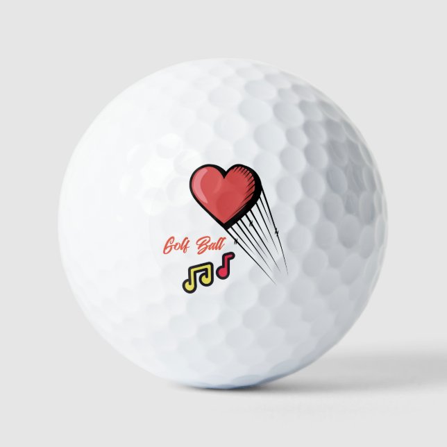 Heart with Music Designed Golf Balls (Front)