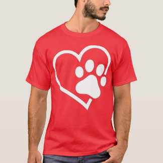Heart with Paw For Cat or Dog Lovers T-Shirt