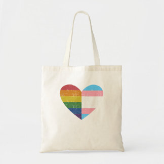 Heart With Rainbow And Transgender Flag For Pride  Tote Bag