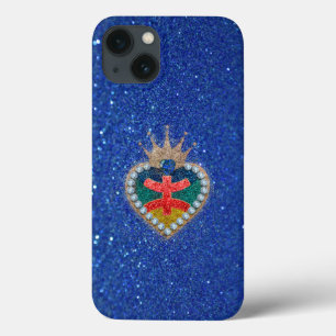 heart with the Amazigh flag in a bright glitter iPhone 13 Case