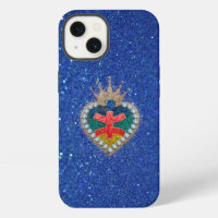 heart with the Amazigh flag in a bright glitter
