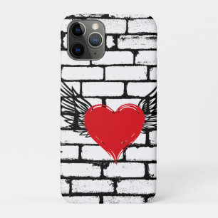 Heart with wings /brick wall luggage tag iPhone 11 pro case