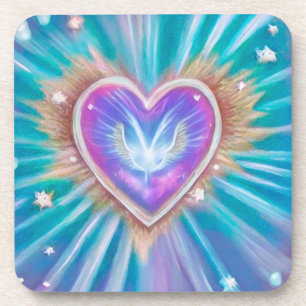 Heart with Wings Inside Coaster