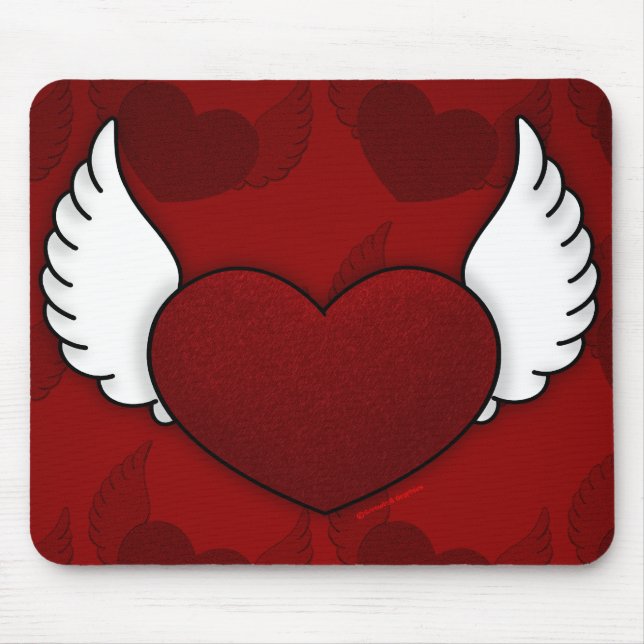 Heart With Wings Mousepad (Front)