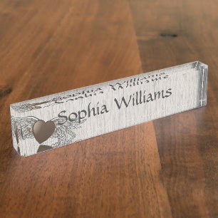 Heart with Wings Nameplate