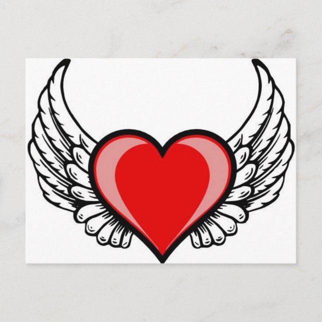 heart with wings postcard (Front)