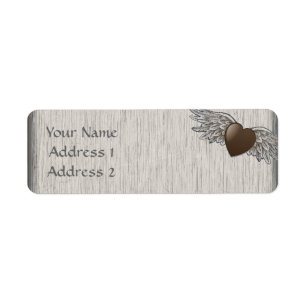 Heart with Wings Return Address Label