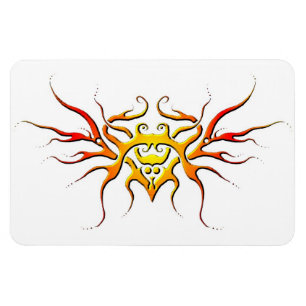 Heart with Wings Tribal Tattoo - flame Magnet