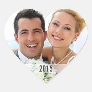 Heart with Year Photo Envelope Sticker