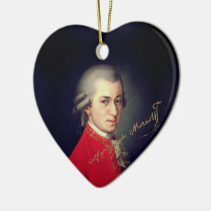♥ Heart Wolfgang Amadeus Mozart with signature ♥ Ceramic Ornament