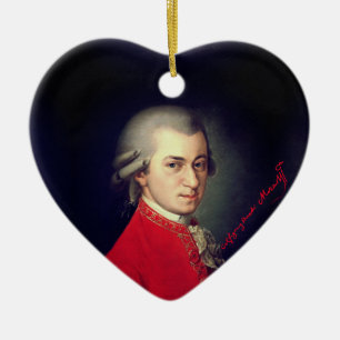 ♥ Heart Wolfgang Amadeus Mozart with signature ♥ Ceramic Ornament