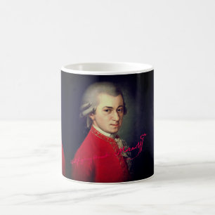 Heart Wolfgang Amadeus Mozart with signature throu Coffee Mug