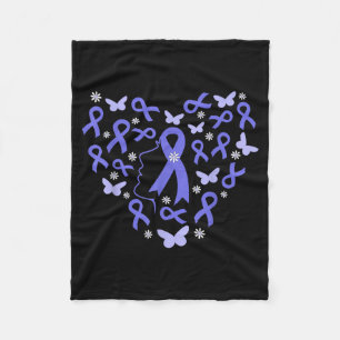 Heart Woman Support Stomach Cancer Warrior Periwin Fleece Blanket