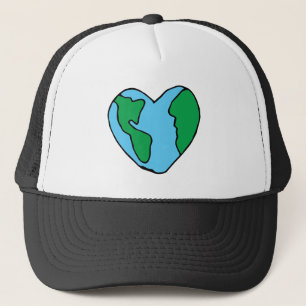 Heart World Ecofriendly Icon Happy Earth Clipart Trucker Hat