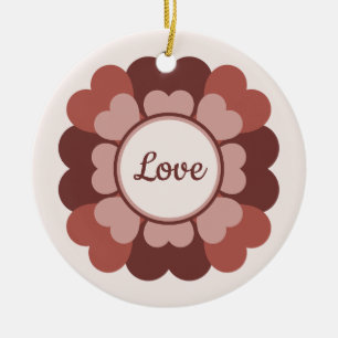 Heart Wreath  Ceramic Ornament