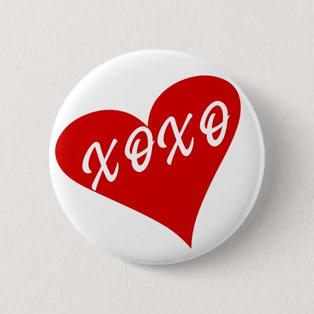  Heart XOXO Kisses Hugs Valentine's Day Pin (Front)