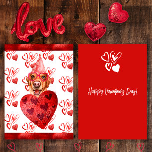 Heart Yellow Labrador Dog Lover Valentine Gift Holiday Card