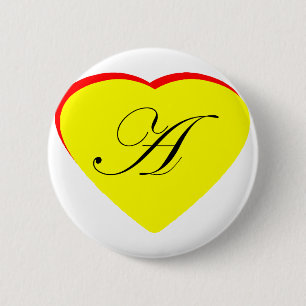 Heart Yellow Red A Wedding Invitation The MUSEUM Z 6 Cm Round Badge