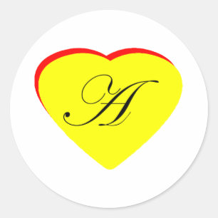 Heart Yellow Red A Wedding Invitation The MUSEUM Z Classic Round Sticker
