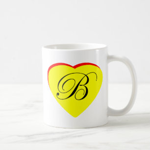 Heart Yellow Red B Wedding Invitation The MUSEUM Z Coffee Mug
