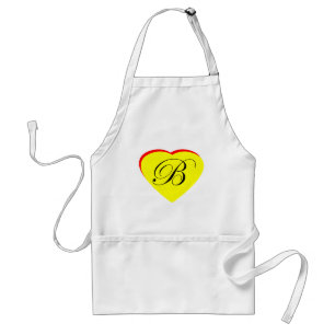 Heart Yellow Red B Wedding Invitation The MUSEUM Z Standard Apron