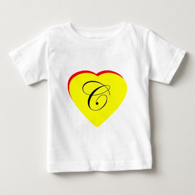 Heart Yellow Red C Wedding Invitation The MUSEUM Z Baby T-Shirt (Front)
