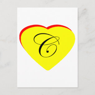 Heart Yellow Red C Wedding Invitation The MUSEUM Z Postcard