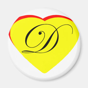 Heart Yellow Red D Wedding Invitation The MUSEUM Z Magnet