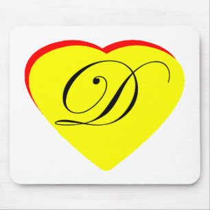 Heart Yellow Red D Wedding Invitation The MUSEUM Z Mouse Pad