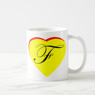 Heart Yellow Red F Wedding Invitation The MUSEUM Z Coffee Mug
