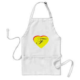 Heart Yellow Red F Wedding Invitation The MUSEUM Z Standard Apron