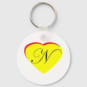 Heart Yellow Red N Wedding Invitation The MUSEUM Z Key Ring