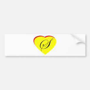 Heart Yellow Red S Wedding Invitation The MUSEUM Z Bumper Sticker