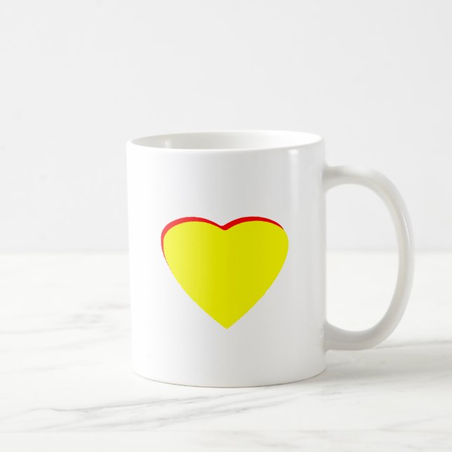 Heart Yellow Red Wedding Invitation The MUSEUM Zaz Coffee Mug (Right)