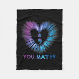 Heart You 988 Suicide Prevention Awareness _1 Fleece Blanket