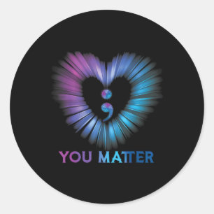 Heart You Problem 988 Suicide Prevention Awareness Classic Round Sticker